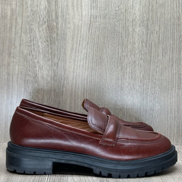 Madewell Shoes - Madewell The Bradley Chunky Lugsole Loafer Women Sz 8 Leather Chunky Cherry Wood